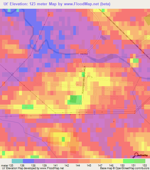 Ut',Belarus Elevation Map