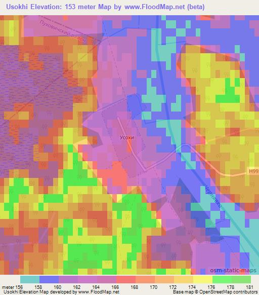 Usokhi,Belarus Elevation Map