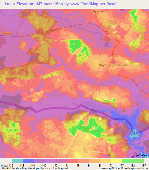 Usokh,Belarus Elevation Map
