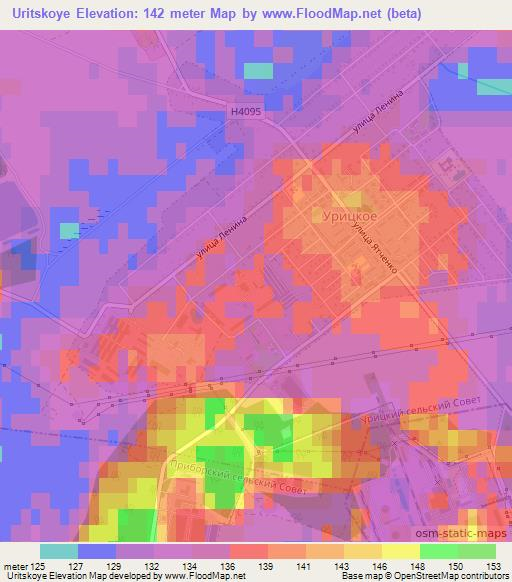 Uritskoye,Belarus Elevation Map