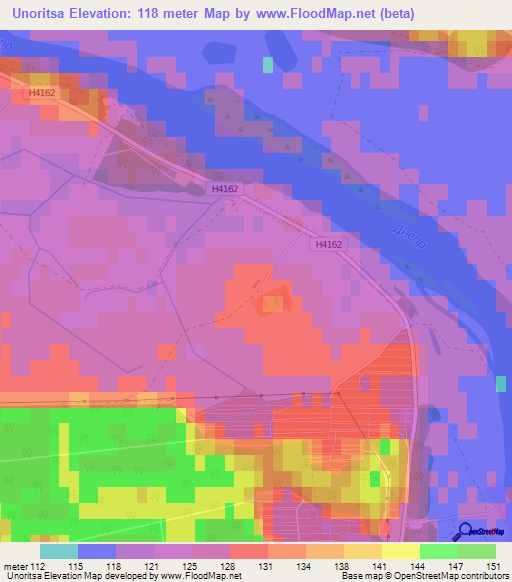 Unoritsa,Belarus Elevation Map