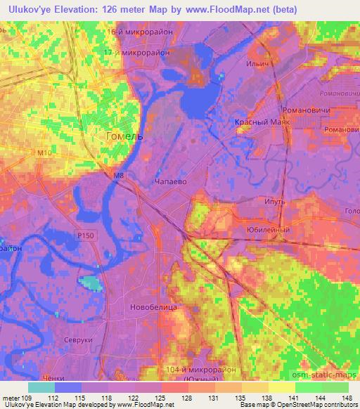 Ulukov'ye,Belarus Elevation Map