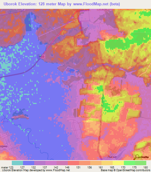 Uborok,Belarus Elevation Map