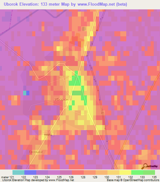 Uborok,Belarus Elevation Map