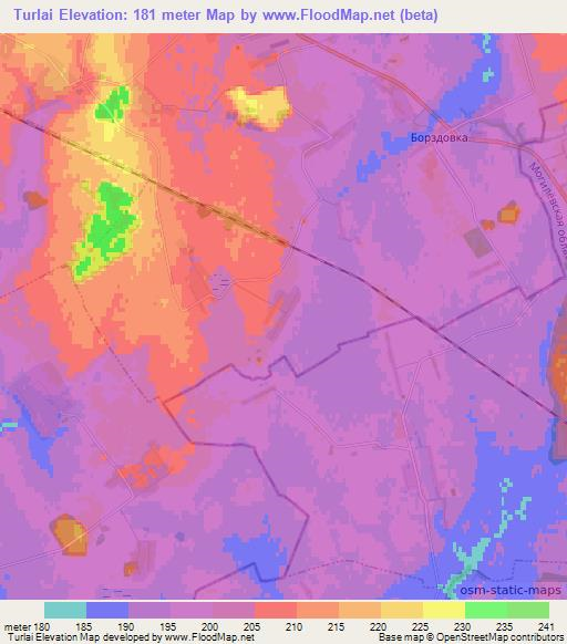 Turlai,Belarus Elevation Map