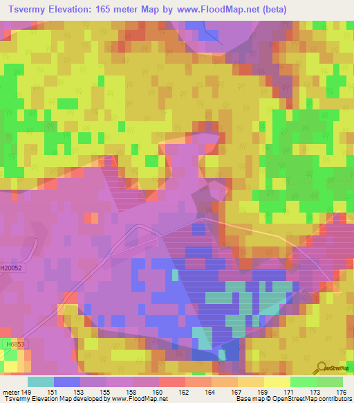 Tsvermy,Belarus Elevation Map