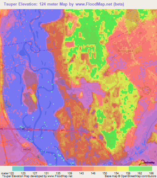 Tsuper,Belarus Elevation Map