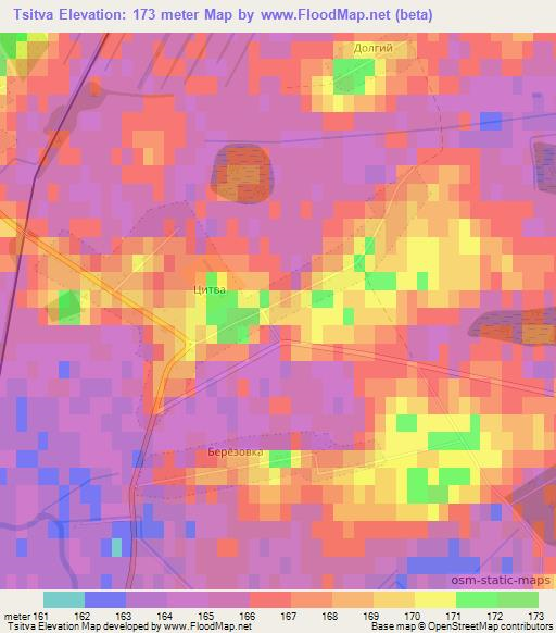Tsitva,Belarus Elevation Map