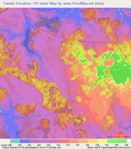 Tsatski,Belarus Elevation Map