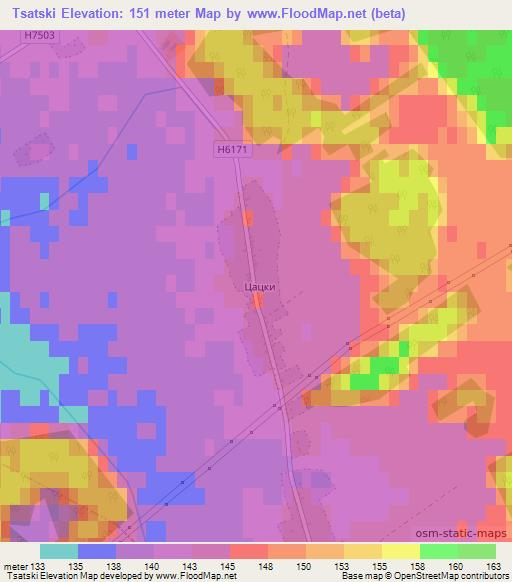 Tsatski,Belarus Elevation Map