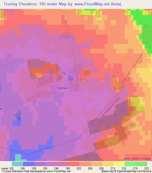 Truntsy,Belarus Elevation Map