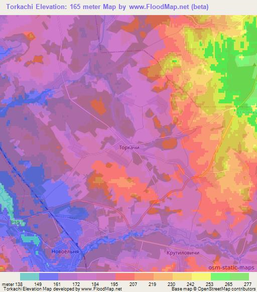 Torkachi,Belarus Elevation Map