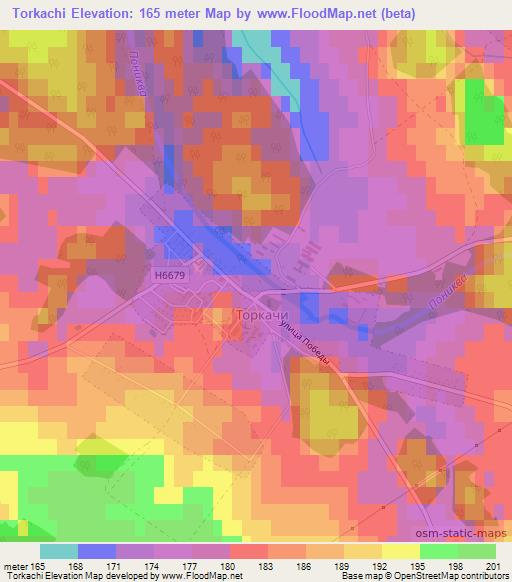 Torkachi,Belarus Elevation Map