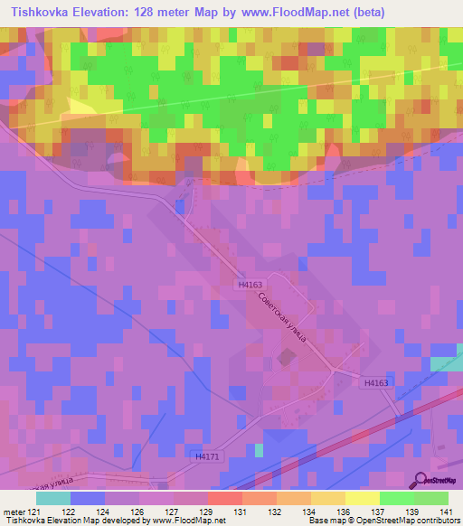 Tishkovka,Belarus Elevation Map