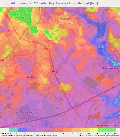 Timoshki,Belarus Elevation Map