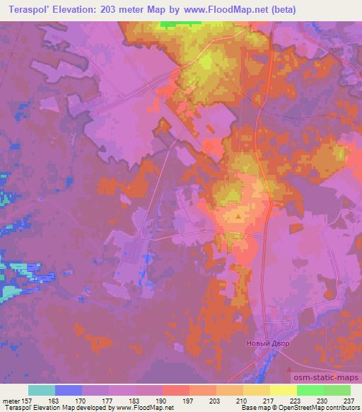 Teraspol',Belarus Elevation Map