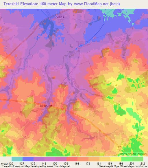 Tereshki,Belarus Elevation Map