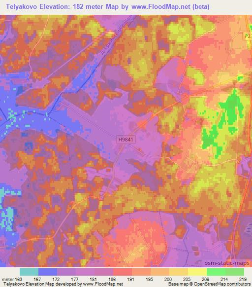 Telyakovo,Belarus Elevation Map