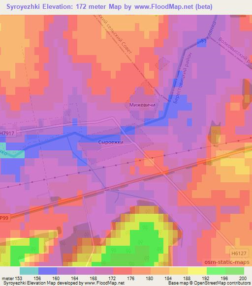 Syroyezhki,Belarus Elevation Map
