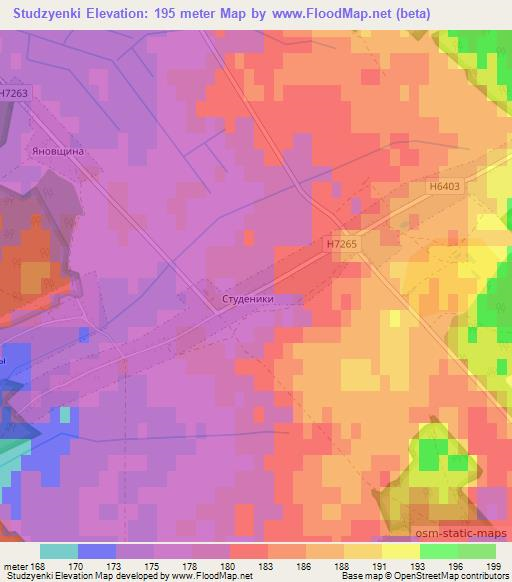 Studzyenki,Belarus Elevation Map