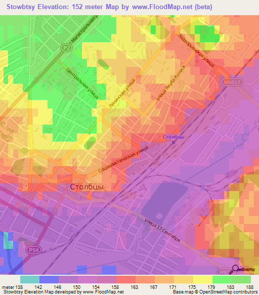Stowbtsy,Belarus Elevation Map
