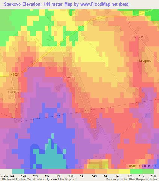 Sterkovo,Belarus Elevation Map
