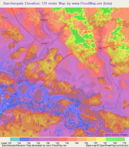 Starchenyata,Belarus Elevation Map