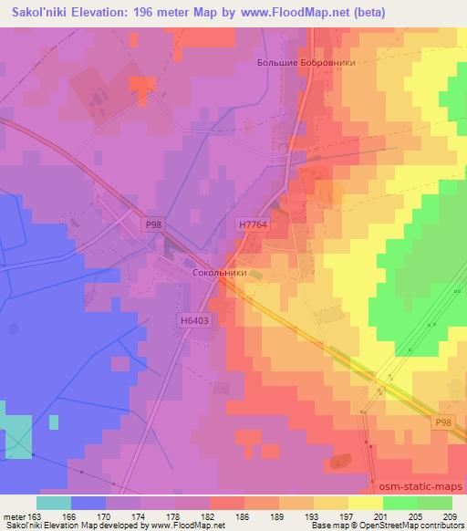 Sakol'niki,Belarus Elevation Map