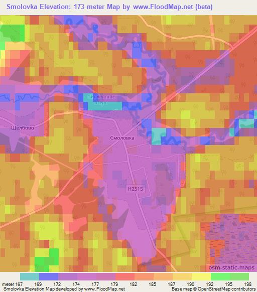 Smolovka,Belarus Elevation Map