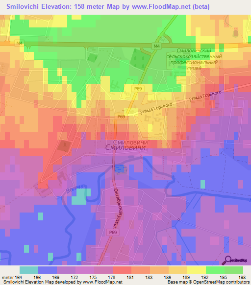Smilovichi,Belarus Elevation Map