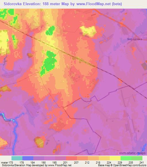 Sidorovka,Belarus Elevation Map