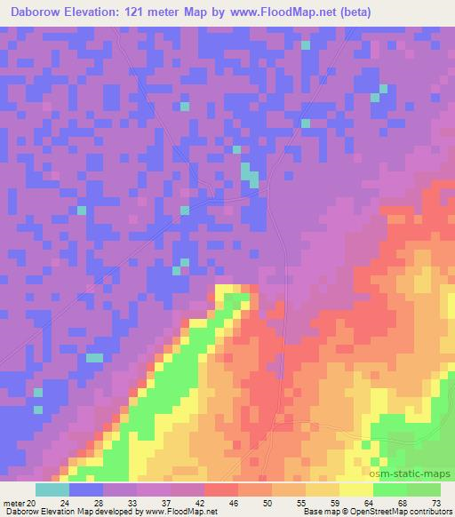 Daborow,Somalia Elevation Map