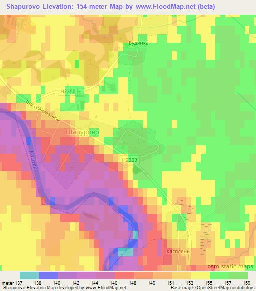 Shapurovo,Belarus Elevation Map