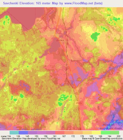 Savchenki,Belarus Elevation Map