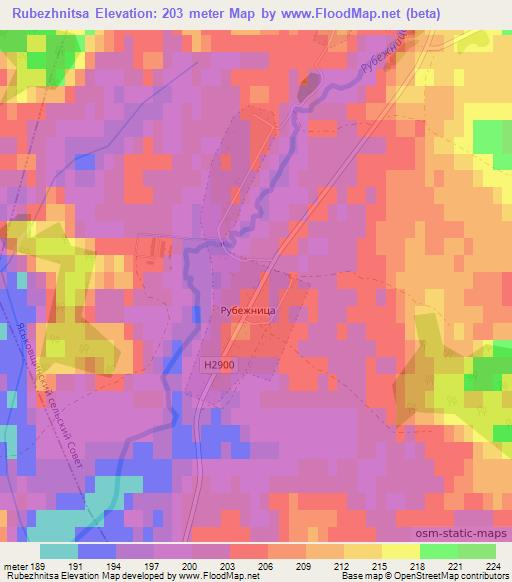 Rubezhnitsa,Belarus Elevation Map