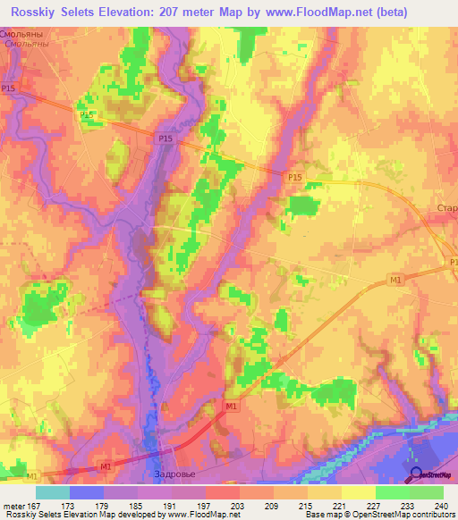Rosskiy Selets,Belarus Elevation Map