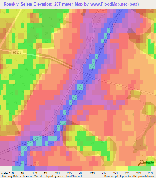 Rosskiy Selets,Belarus Elevation Map