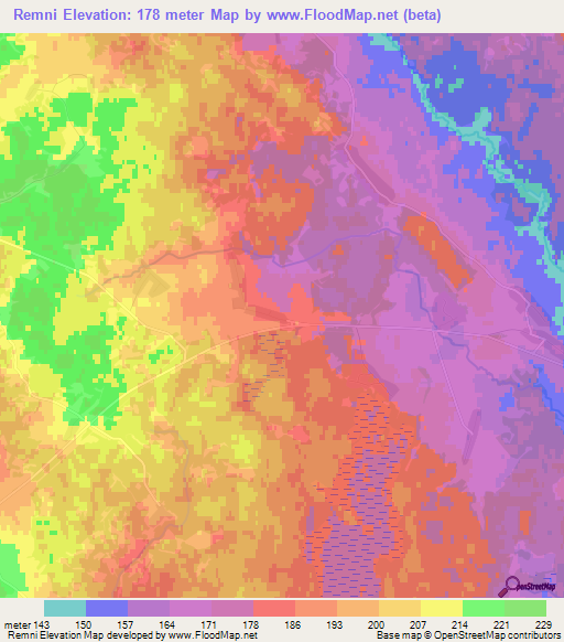Remni,Belarus Elevation Map