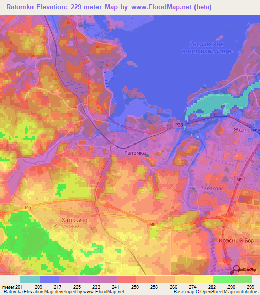 Ratomka,Belarus Elevation Map