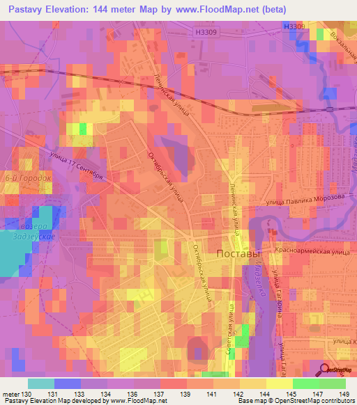 Pastavy,Belarus Elevation Map