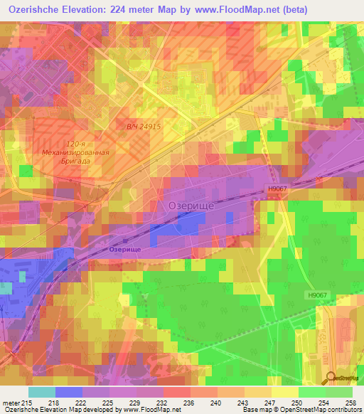 Ozerishche,Belarus Elevation Map