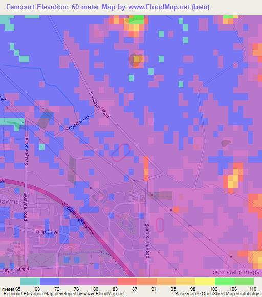 Fencourt,New Zealand Elevation Map