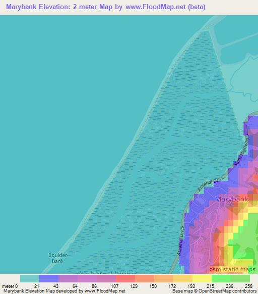 Marybank,New Zealand Elevation Map