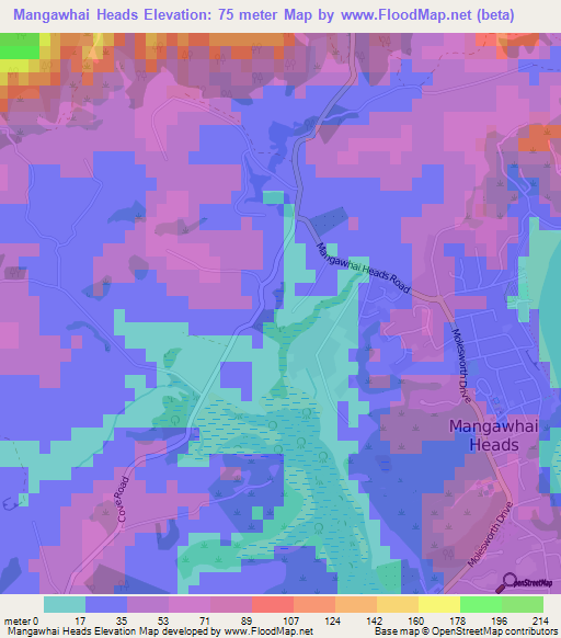 Elevation of Mangawhai Heads,New Zealand Elevation Map, Topography, Contour