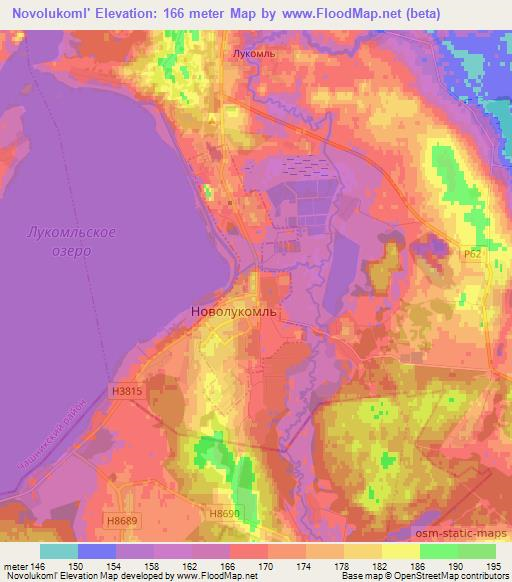 Novolukoml',Belarus Elevation Map