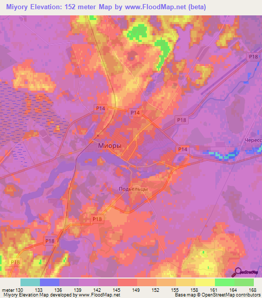 Miyory,Belarus Elevation Map