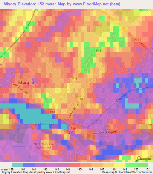Miyory,Belarus Elevation Map