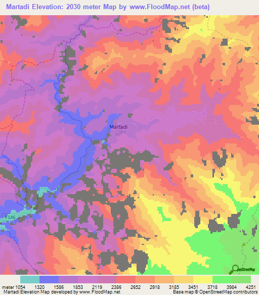 Martadi,Nepal Elevation Map