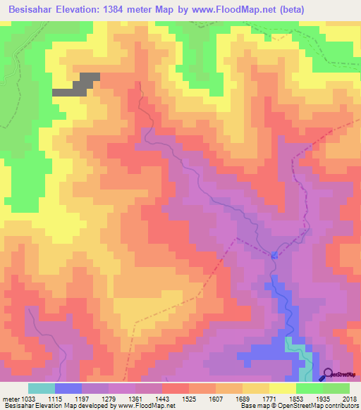 Besisahar,Nepal Elevation Map