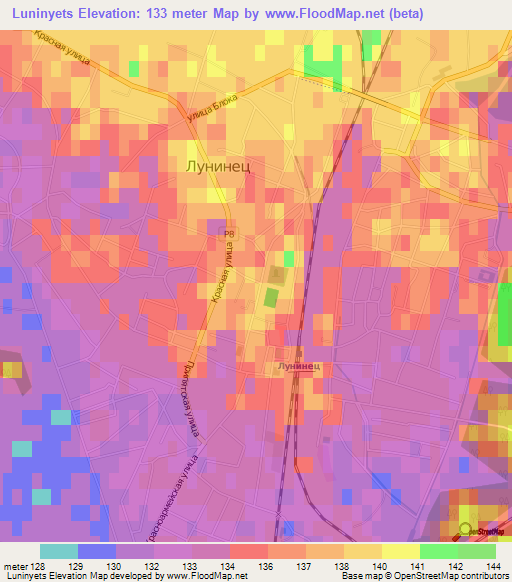 Luninyets,Belarus Elevation Map